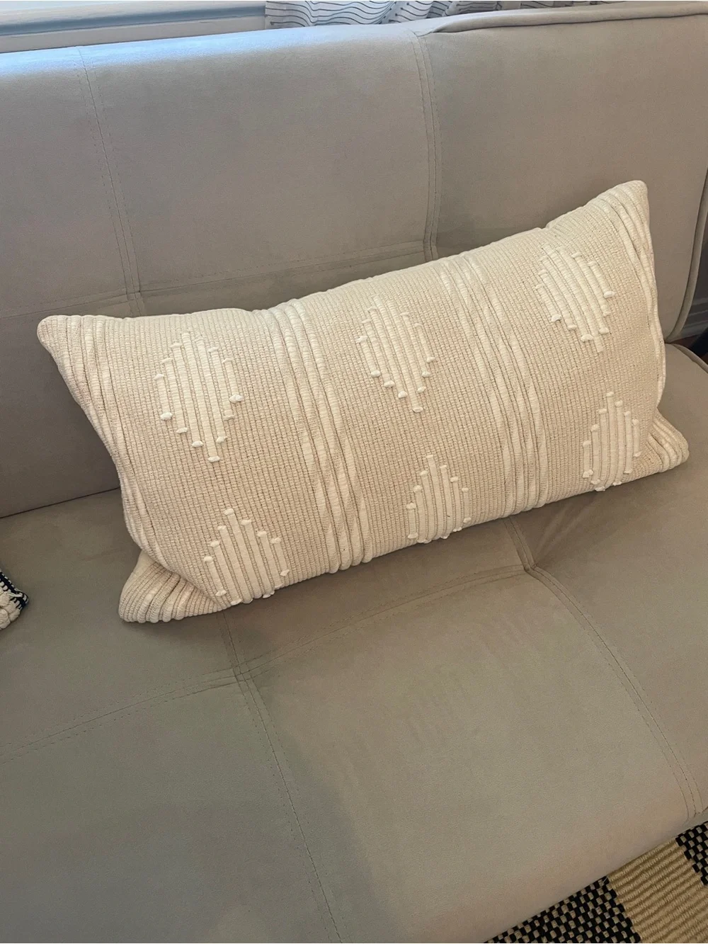 Set of 3 Decorative Throw Pillows - Black & Cream